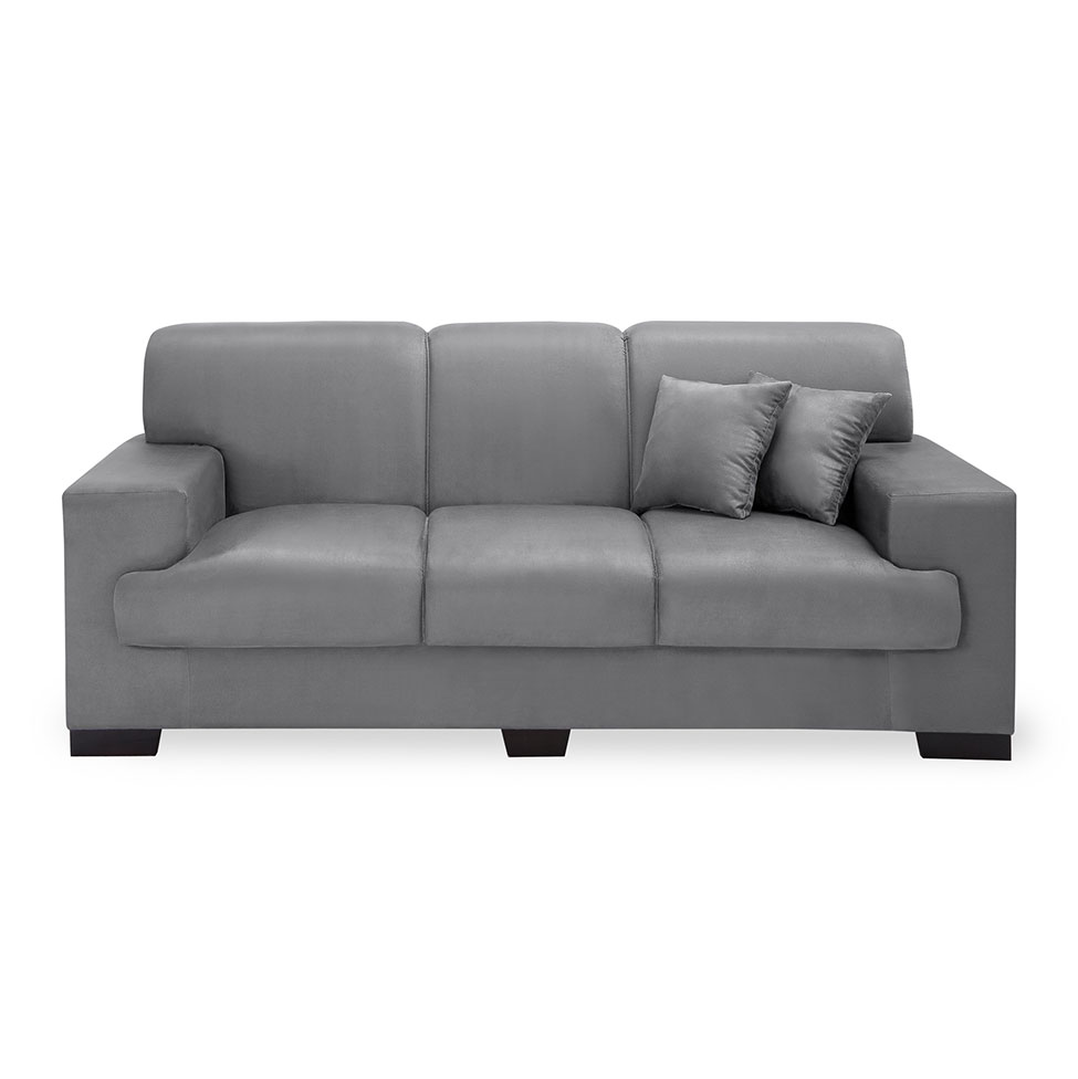 Sofá 3 Lugares Manuela Suede Cinza