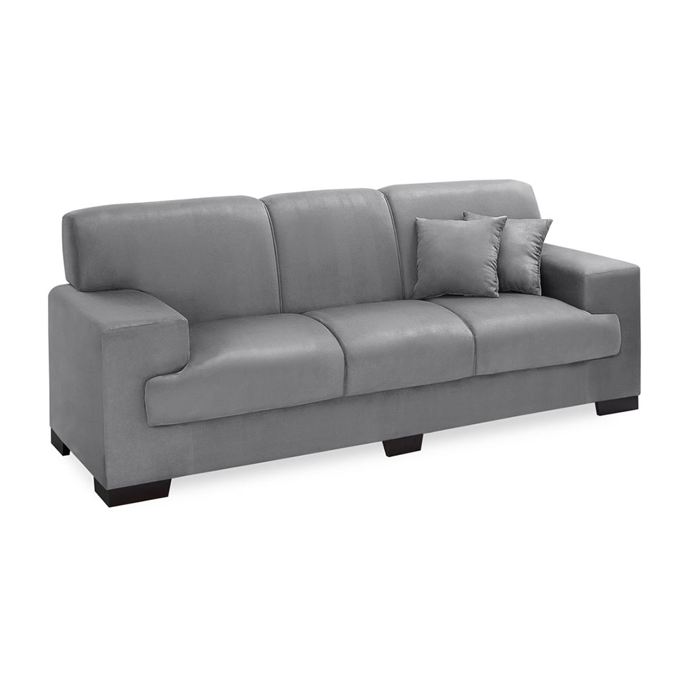 Sofá 3 Lugares Manuela Suede Cinza