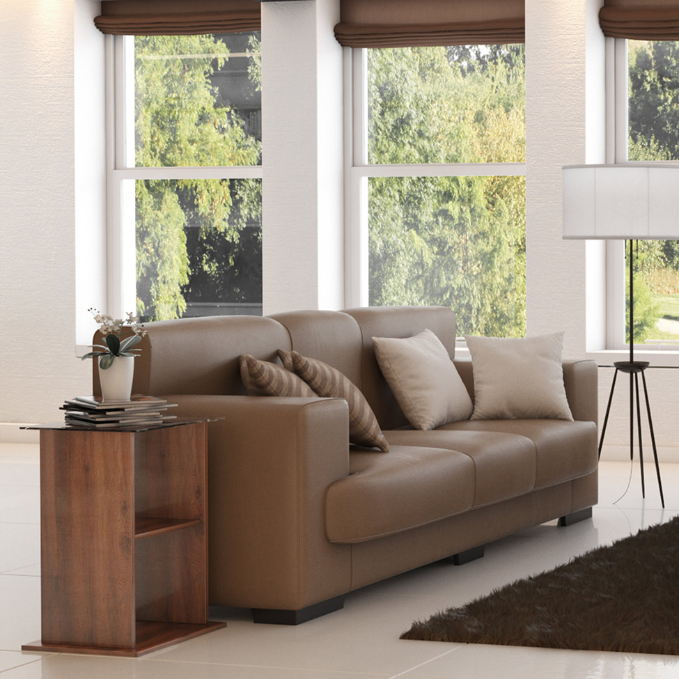 Sofá 3 Lugares Manuela Suede Marrom