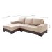 Sofá 3 Lugares Patrícia com Chaise Esquerdo Suede Areia
