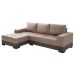 Sofá 3 Lugares Patrícia com Chaise Esquerdo Suede Chocolate