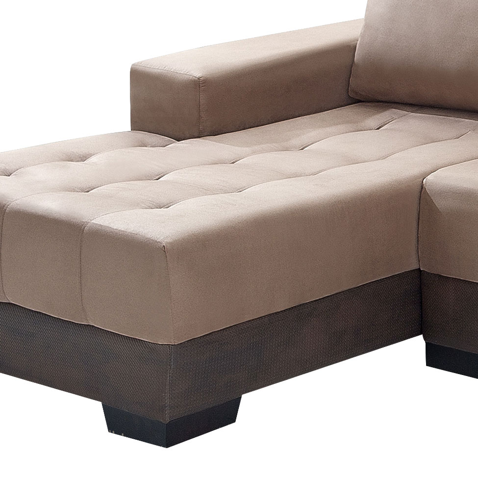 Sofá 3 Lugares Patrícia com Chaise Esquerdo Suede Chocolate