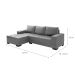 Sofá 3 Lugares Patrícia com Chaise Esquerdo Suede Liso Cinza