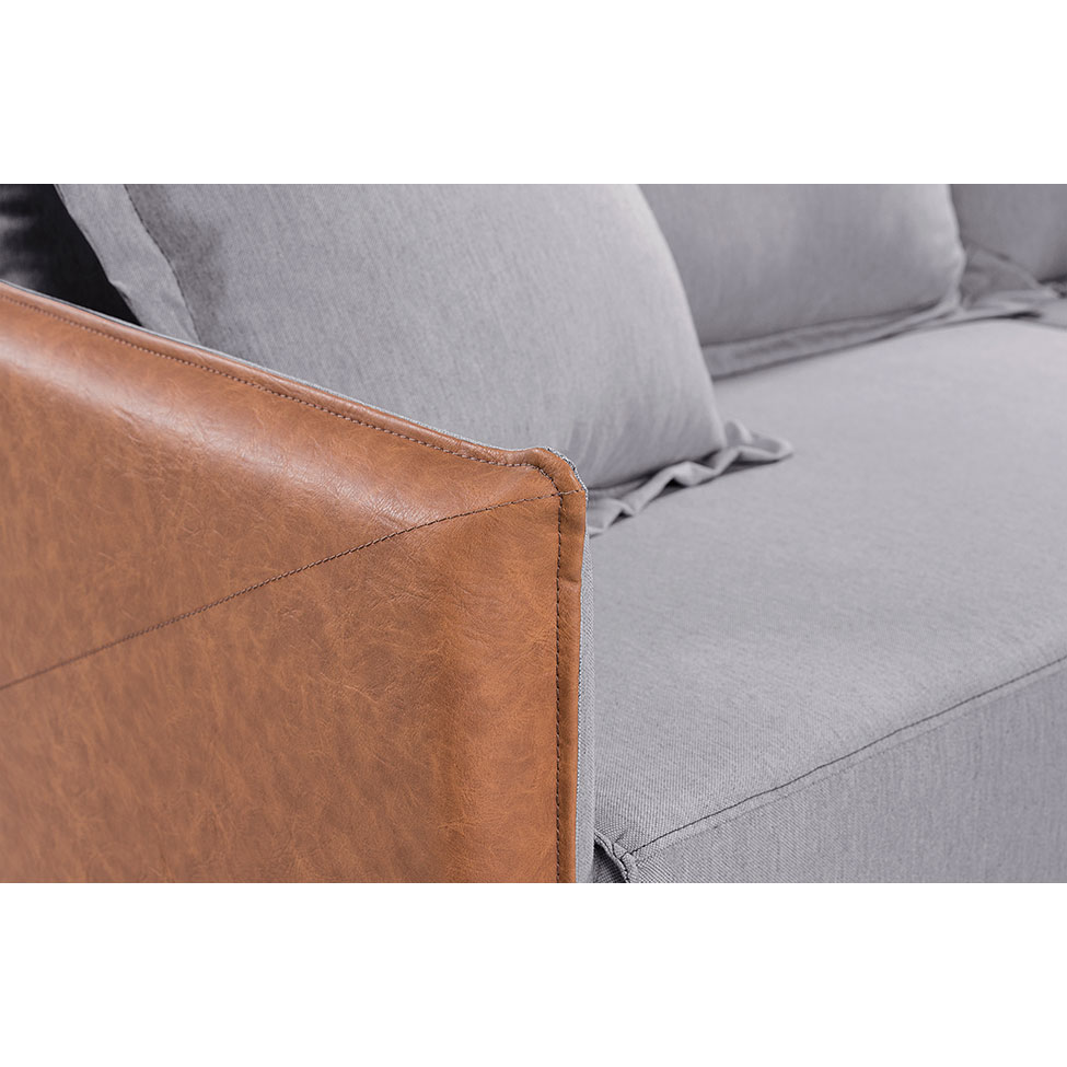 Sofá 3 Lugares Retrátil Bali Linho Cinza 200 cm