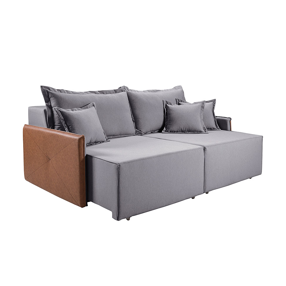 Sofá 3 Lugares Retrátil Bali Linho Cinza 200 cm