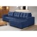 Sofá 5 Lugares Bia com Chaise Direito Suede Azul Marinho