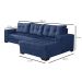 Sofá 5 Lugares Bia com Chaise Direito Suede Azul Marinho