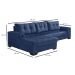 Sofá 5 Lugares Dijon com Chaise Esquerdo e Entrada USB Suede Azul Marinho