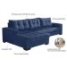 Sofá 5 Lugares Dijon com Chaise Esquerdo e Entrada USB Suede Azul Marinho