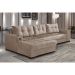 Sofá 5 Lugares Dijon com Chaise Esquerdo e Entrada USB Suede Chocolate
