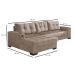 Sofá 5 Lugares Dijon com Chaise Esquerdo e Entrada USB Suede Chocolate