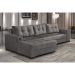 Sofá 5 Lugares Dijon com Chaise Esquerdo e Entrada USB Suede Cinza