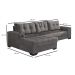 Sofá 5 Lugares Dijon com Chaise Esquerdo e Entrada USB Suede Cinza