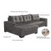 Sofá 5 Lugares Dijon com Chaise Esquerdo e Entrada USB Suede Cinza