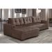 Sofá 5 Lugares Dijon com Chaise Esquerdo e Entrada USB Suede Marrom