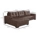 Sofá 5 Lugares Dijon com Chaise Esquerdo e Entrada USB Suede Marrom