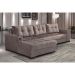 Sofá 5 Lugares Dijon com Chaise Esquerdo e Entrada USB Suede Nude