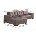 Sofá 5 Lugares Dijon com Chaise Esquerdo e Entrada USB Suede Nude