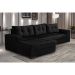 Sofá 5 Lugares Dijon com Chaise Esquerdo e Entrada USB Suede Preto