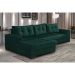 Sofá 5 Lugares Dijon com Chaise Esquerdo e Entrada USB Suede Verde