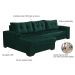 Sofá 5 Lugares Dijon com Chaise Esquerdo e Entrada USB Suede Verde