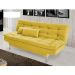 Sofá-Cama 3 Lugares Casal Pratic Suede Liso Amarelo