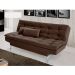 Sofá-Cama 3 Lugares Casal Pratic Suede Liso Marrom