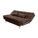 Sofá-Cama 3 Lugares Casal Pratic Suede Liso Marrom