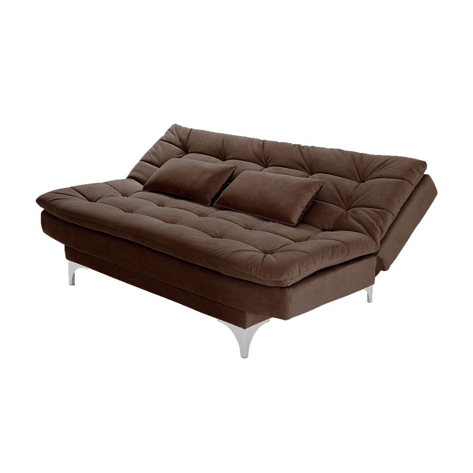 Sofá-Cama 3 Lugares Casal Pratic Suede Liso Marrom