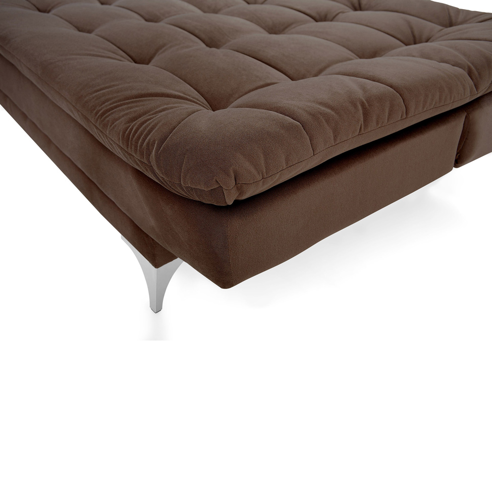 Sofá-Cama 3 Lugares Casal Pratic Suede Liso Marrom