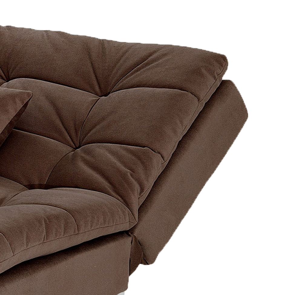 Sofá-Cama 3 Lugares Casal Pratic Suede Liso Marrom