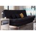 Sofá-Cama 3 Lugares Casal Pratic Suede Liso Preto