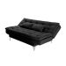Sofá-Cama 3 Lugares Casal Pratic Suede Liso Preto