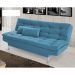 Sofá-Cama 3 Lugares Casal Pratic Suede Liso Turquesa