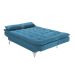 Sofá-Cama 3 Lugares Casal Pratic Suede Liso Turquesa