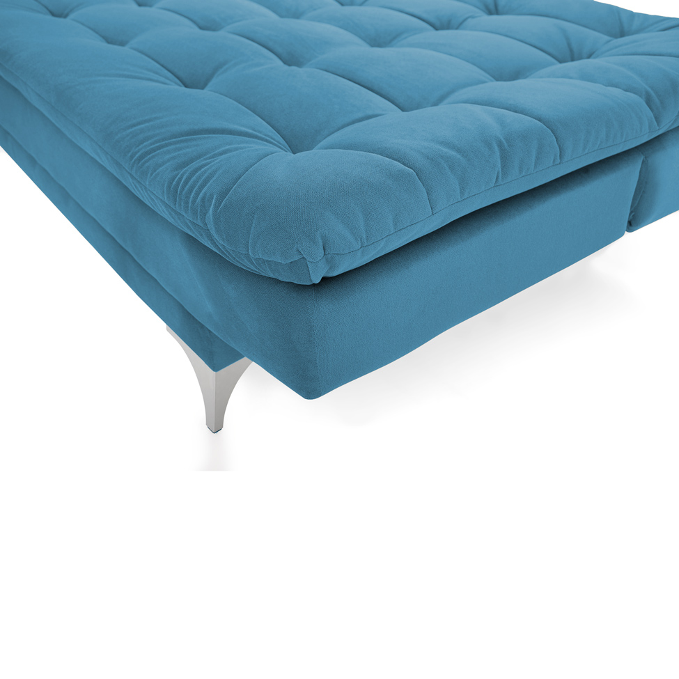 Sofá-Cama 3 Lugares Casal Pratic Suede Liso Turquesa