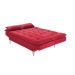 Sofá-Cama 3 Lugares Casal Pratic Suede Liso Vermelho
