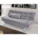 Sofá-Cama 3 Lugares Casal Pratic Veludo Liso Cinza