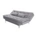 Sofá-Cama 3 Lugares Casal Pratic Veludo Liso Cinza