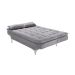 Sofá-Cama 3 Lugares Casal Pratic Veludo Liso Cinza