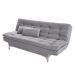 Sofá-Cama 3 Lugares Casal Pratic Veludo Liso Cinza