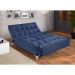 Sofá-Cama 3 Lugares Casal Versátil Veludo Liso Azul Marinho