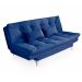Sofá-Cama 3 Lugares Casal Versátil Veludo Liso Azul Marinho