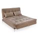 Sofá-Cama 3 Lugares Casal Versátil Veludo Liso Chocolate