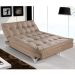 Sofá-Cama 3 Lugares Casal Versátil Veludo Liso Chocolate