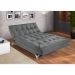 Sofá-Cama 3 Lugares Casal Versátil Veludo Liso Cinza