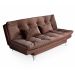 Sofá-Cama 3 Lugares Casal Versátil Veludo Liso Marrom