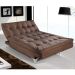 Sofá-Cama 3 Lugares Casal Versátil Veludo Liso Marrom