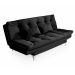 Sofá-Cama 3 Lugares Casal Versátil Veludo Liso Preto