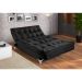 Sofá-Cama 3 Lugares Casal Versátil Veludo Liso Preto
